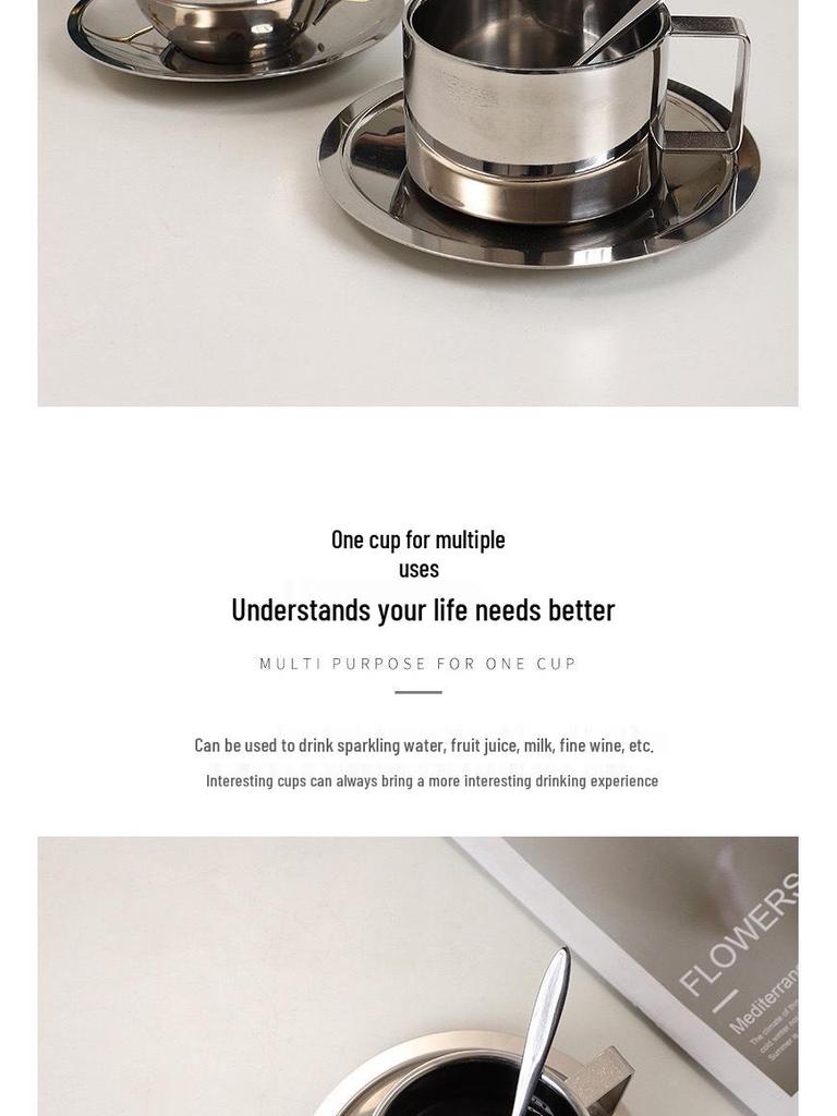 Milan Luxe Stainless Steel Double-Walled Insulated Coffee Mug Set