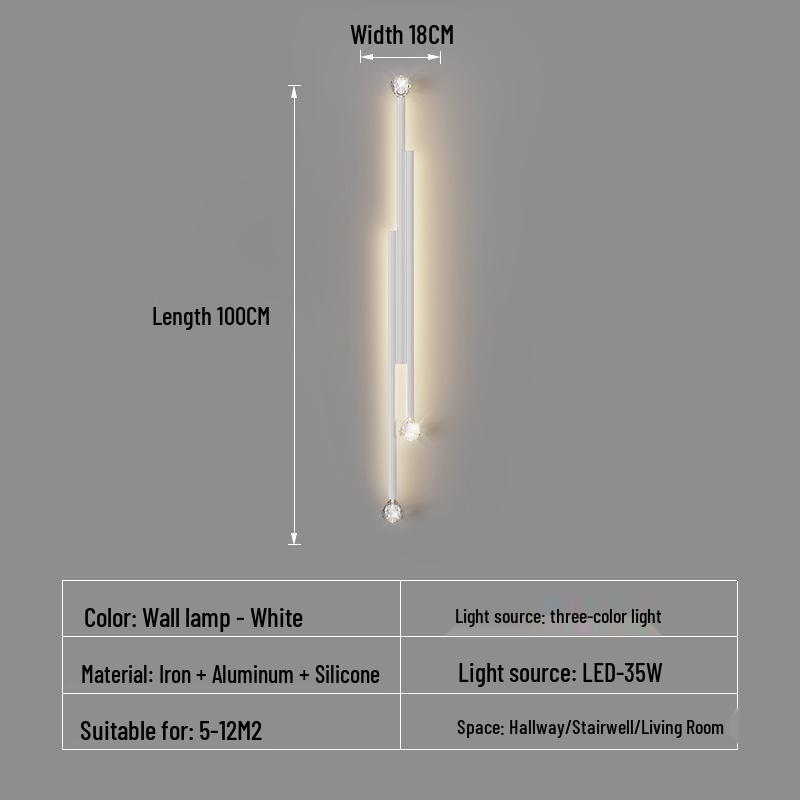 Nordic LED Wall Lamp for Study, Bedside, Luxury Hallway, Living Room, or TV Background.