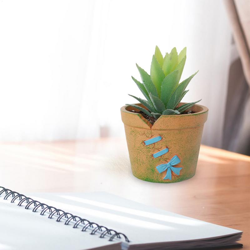 Creative Cartoon Resin Planter Bowknot Sewing Pots For Plants Succulent Vase Containers Bonsai Decor Ornaments For Home