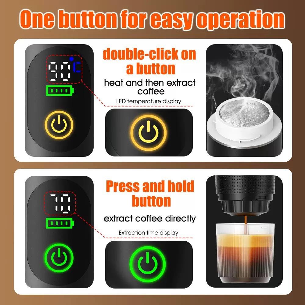 Upgraded Portable Capsule Espresso Machine - Small, Electric, Black