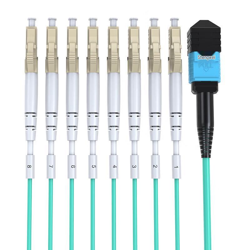 Shengwei 8-Core MPO-LC OM3 Multimode Fiber Optic Patch Cable