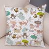 Cute Animal Pattern Cushion Cover Cartoon Friends Monkey Penguin Zebra Donkey Design Soft Square Pillow Home Decor Gift xcm
