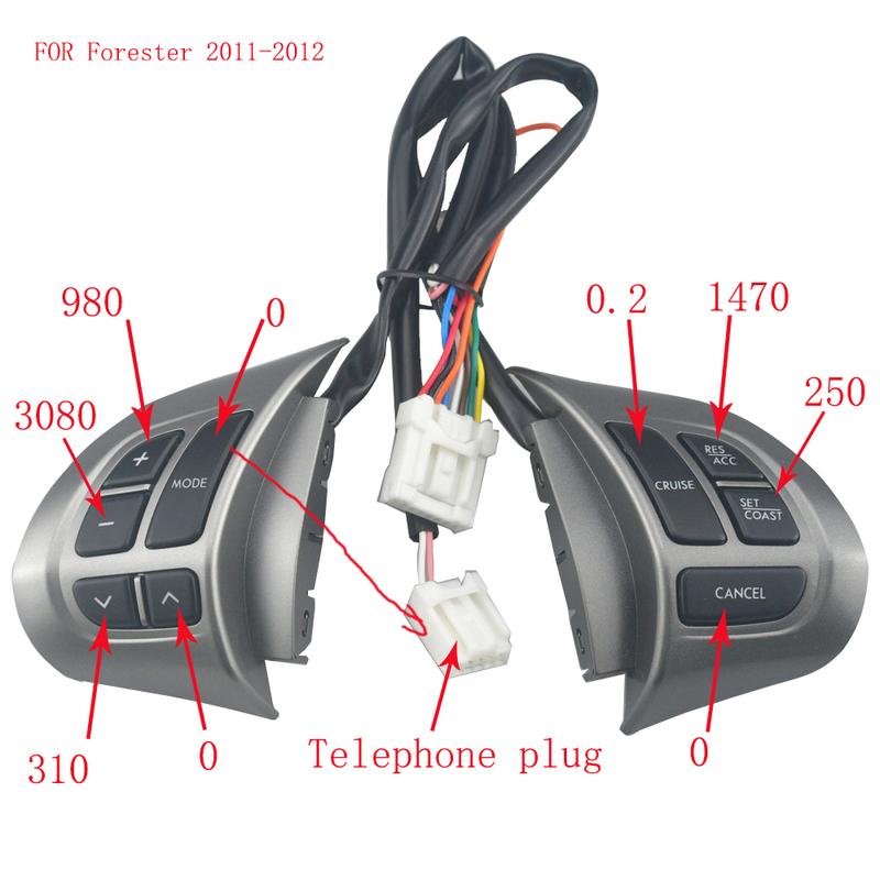 NEW Multifunction Steering Wheel Audio Button For Subaru Forester 2011 2012 Cruise Control Switch Car Accessories