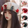 Sweet Christmas Beret Cap New Year Xmas Painter Hat Winter Christmas Beret Hat  Girls