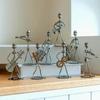 Violin Guitar Player Statue Metal Band Man Model New Music Instrument Ornament  Home Decor Scene
