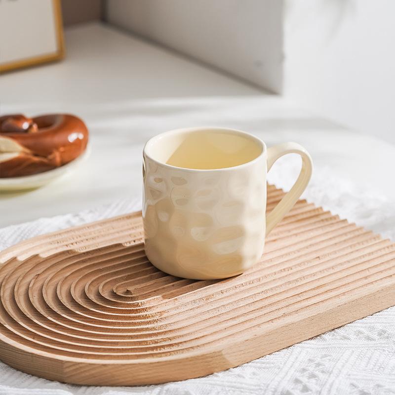 Chaozhou Ceramic Cups High Appearance Level  Ins Style Breakfast Cups Cream Style Couple Water Cups Simple Household Mugs