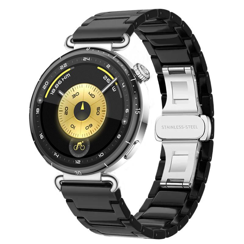 18mm Keramický+Kovový Řemínek Pro Huawei Watch 5/GT5 Pro 42mm GT6-5-4 41mm Špičkový Oficiální Náramek Pro Garmin Venu 4 41mm Correa