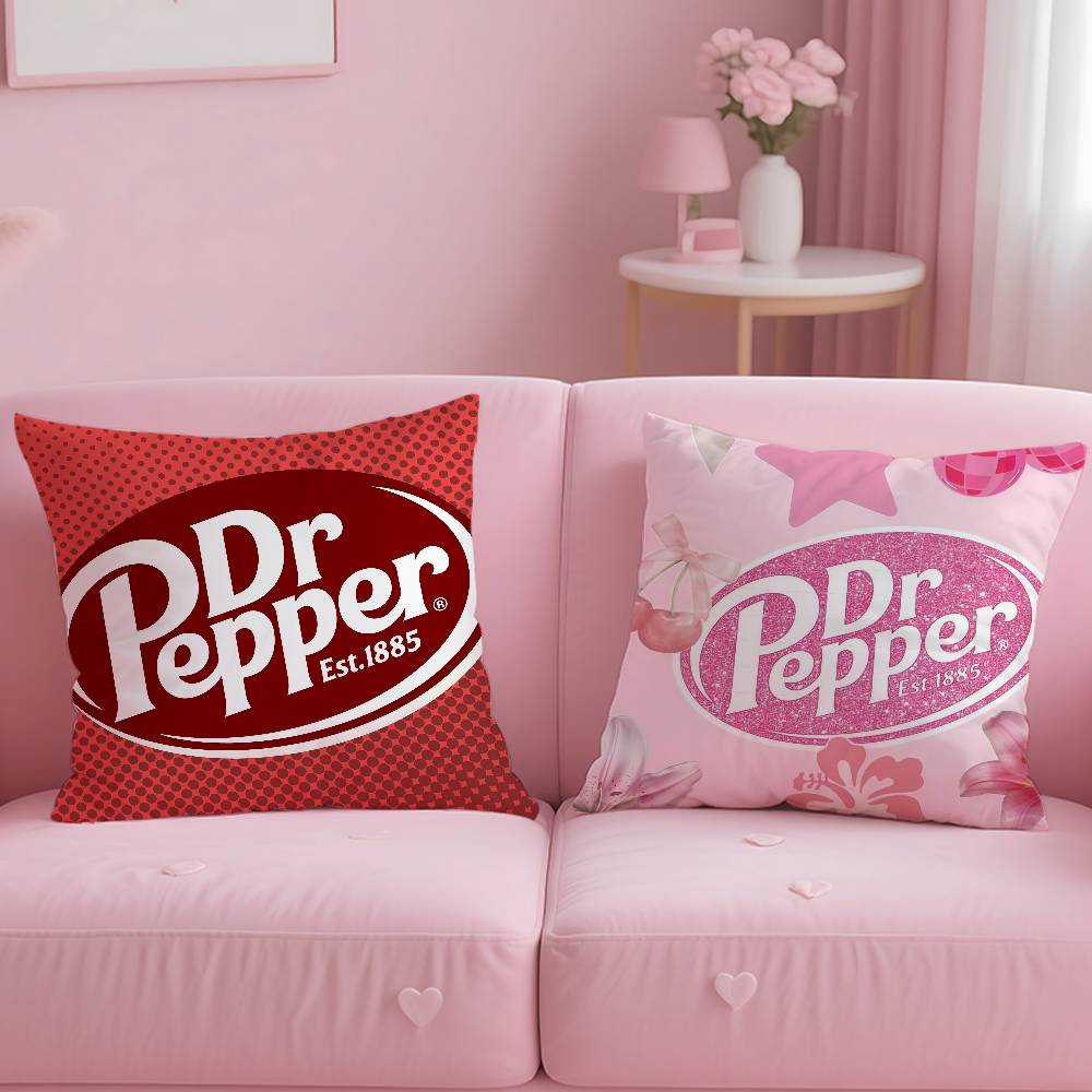 Fashion Hot D-Dr PepperS Pillow Case Anti-dustmite Pillowcase Invisible Zipper Silky Short Plush Sofa Cushion Cover