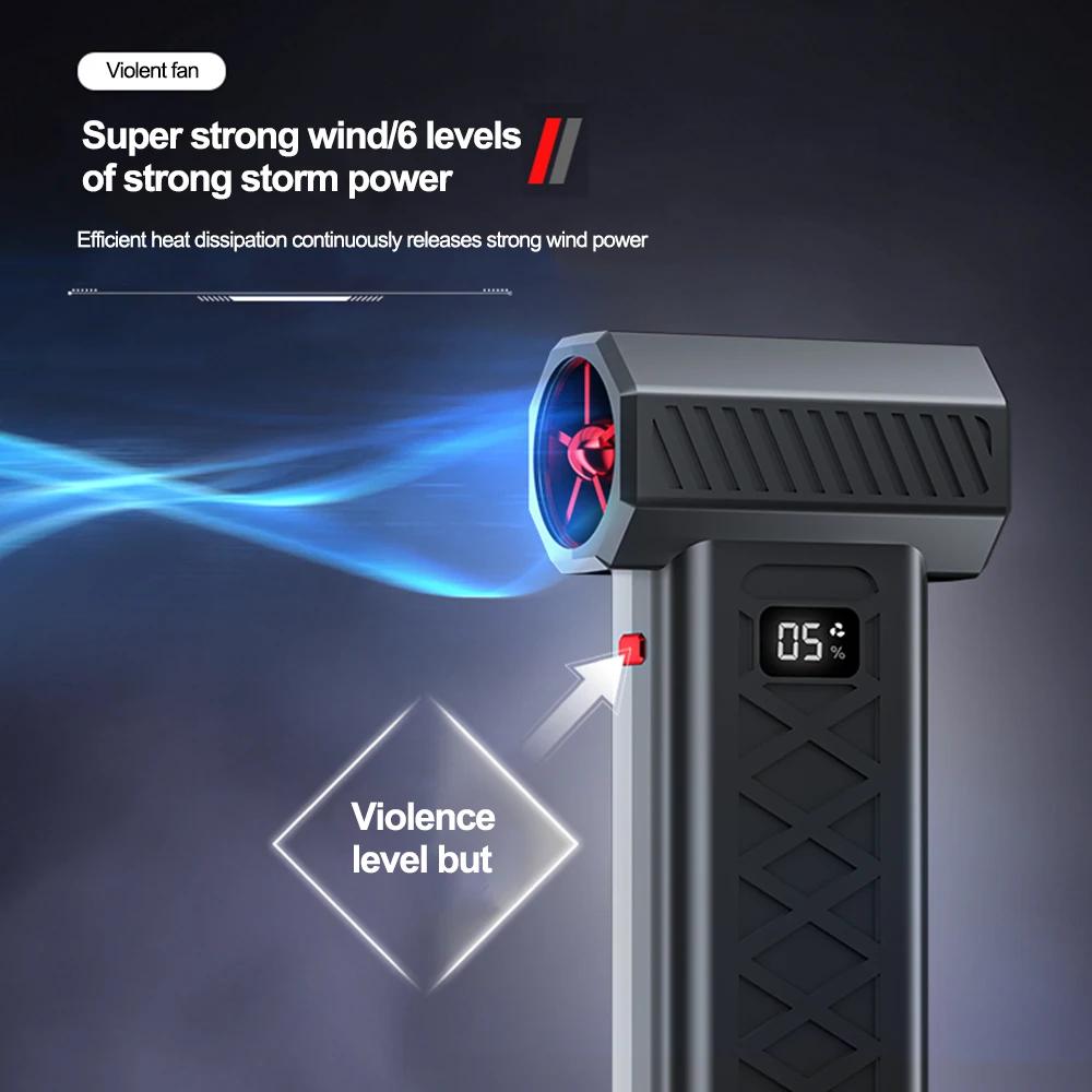 130000 Mini Turbo Jet Fan Electric Air Duster Adjustable wind speed Turbo Violent Blower Rechargeable with Light Car Cleaning