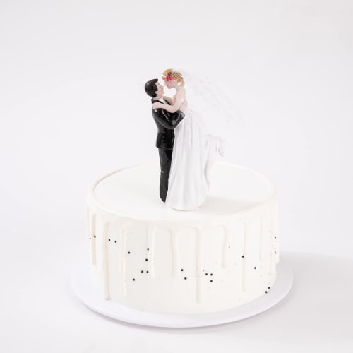 Modern Wedding Cake Topper, Handmade Bride and Groom Figurine, Decorative Rustic Cake Topper for Wedding, Funny Couple Statue, Desk Decoration, Flying