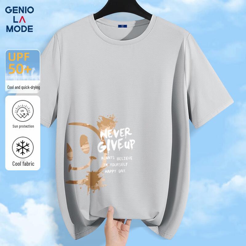 GENIOLAMODE Men s Ice Silk Sun Protection Quick-Dry T-Shirt XL