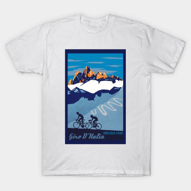 Men Black Print T-shirt Giro D  Italia Retro  Passo Dello Stelvio Cycling Poster No-Cut Transfer Paper Print Cotton Tshirt 4XL белый
