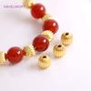 4mm 5mm 6mm Corrugated Seamless Round Stripe Beads 18K Gold Plating Brass Spacer Beads DIY Jewelry Making Accessories Wholesale