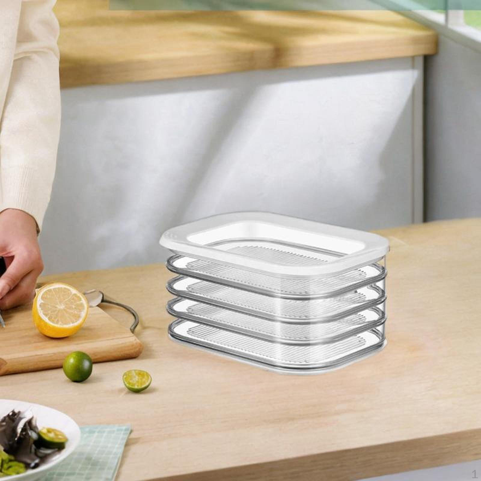 

Прозрачный контейнер для мяса для холодильника с крышкой Кухонная организация Four Layer