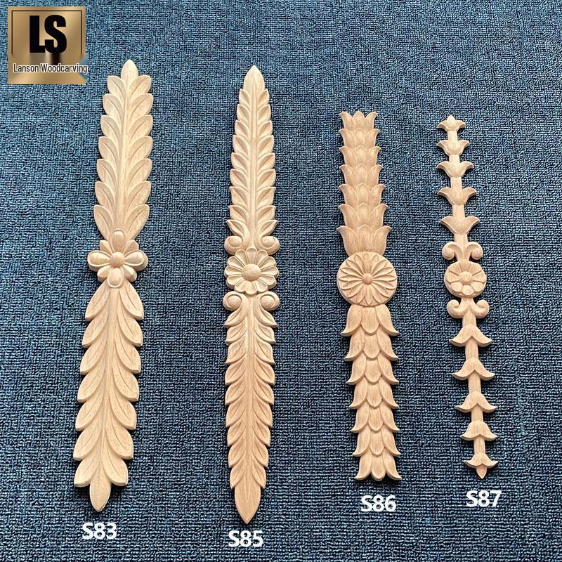 European Style Solid Wood Inlay Wine Cabinet Door with Carved Flower Pillars S85 Model 30*3cm