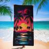 Tropical Sunset Beach Towel Palm Tree Print Quick Dry Absorbent Towel for Beach Lovers