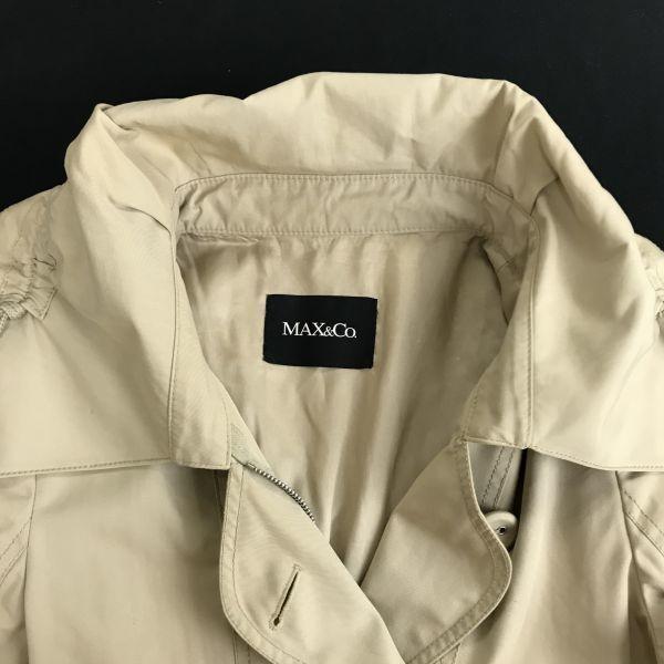 MAX&Co Cotton Short Flare Blouson Outerwear 38 M Light Beige Full Zip Big Collar(USED)