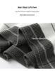 Seven-Gauge Thickened Cashmere V-Neck Color-Block Stripe Polo Collar Pullover