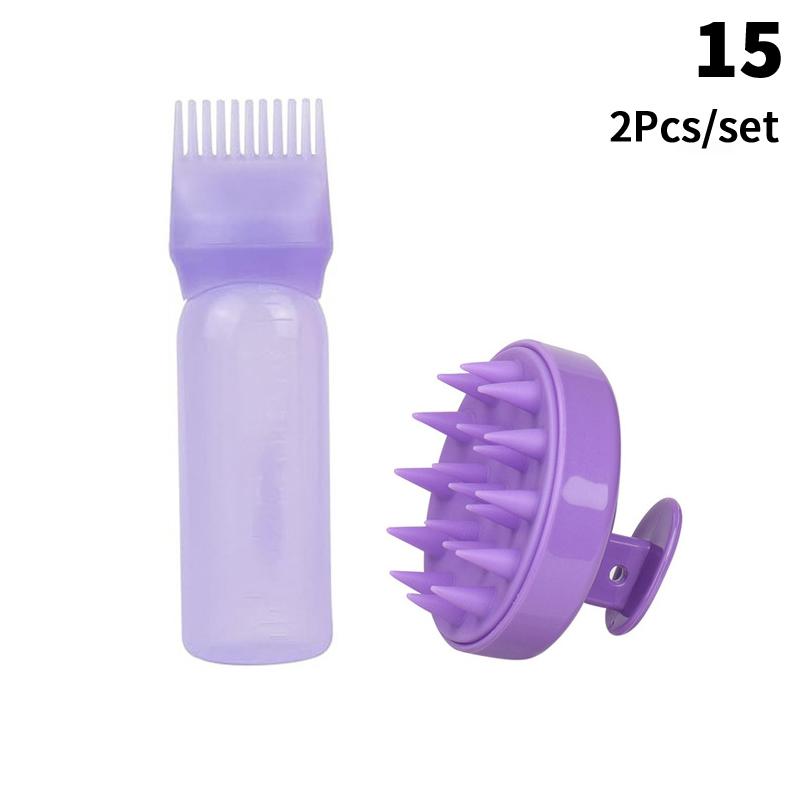 Shampoo Brush Empty Hair Shampoo Bottle With Comb Teeth Salon Treatment Oil Perm Dye Bottle Color Plastic Dry Cleaning Bottle