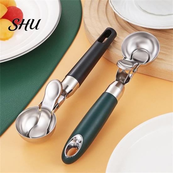 Fruit Scoop Comfortable Handle Ice Cream with Ball Fetching Device Hanging Digger Hole Multi-functional Stainless Steel Cookie Dough Spoon Dessert