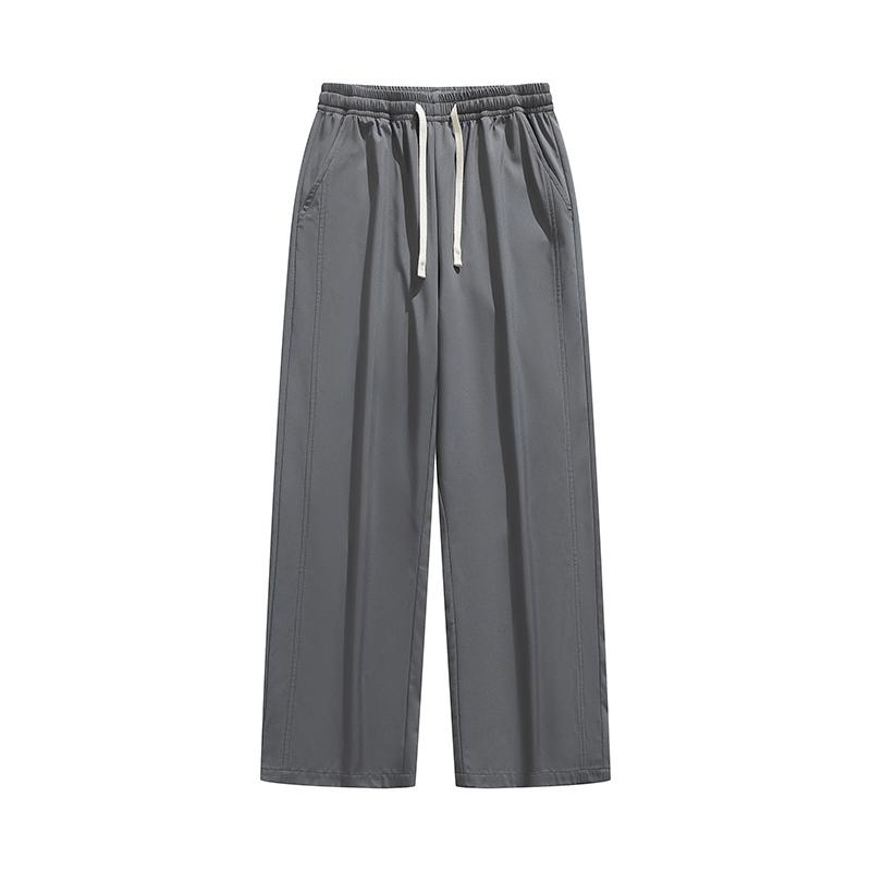 

Spring and Autumn Casual Pants Men s New Straight Leg Loose Wide Leg Pants Solid Color Casual Sports Pants 4XL сірий