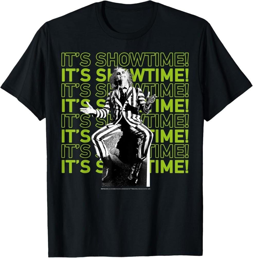 Beetlejuice It#039s Showtime Text Stack TShirt Unisex T-Shirt XXXXL