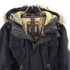 Napapijri Long Sleeve Cotton Filling Nylon Jacket S Black Fur Hood Men's Used