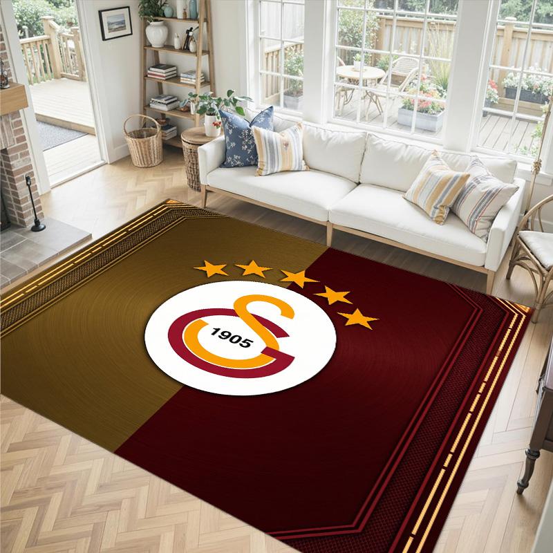 Galatasaray FC Design Crystal Velvet Carpet Cozy Non?Slip Printed Rug For Bedroom Living Room Entrance