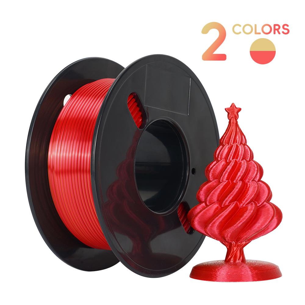 Silk Multi-color PLA 3D Printing Filament, 200g/250g, for All FDM Printers.