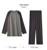 Men's Color Block Modal Pajama Set - Long Sleeve Round Neck for Stylish Spring and Autumn Wear