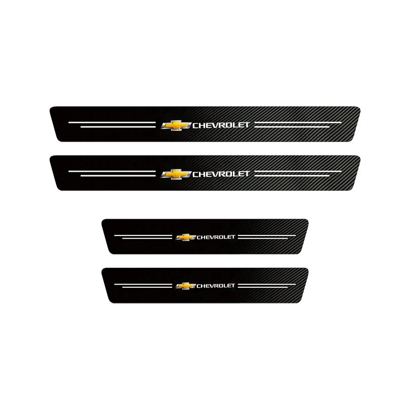 Car Door Sill Sticker Carbon Fiber Decal Threshold Side Anti Scratch Waterproof For Chevrolet CRUZE Spark Captiva Epica Optra