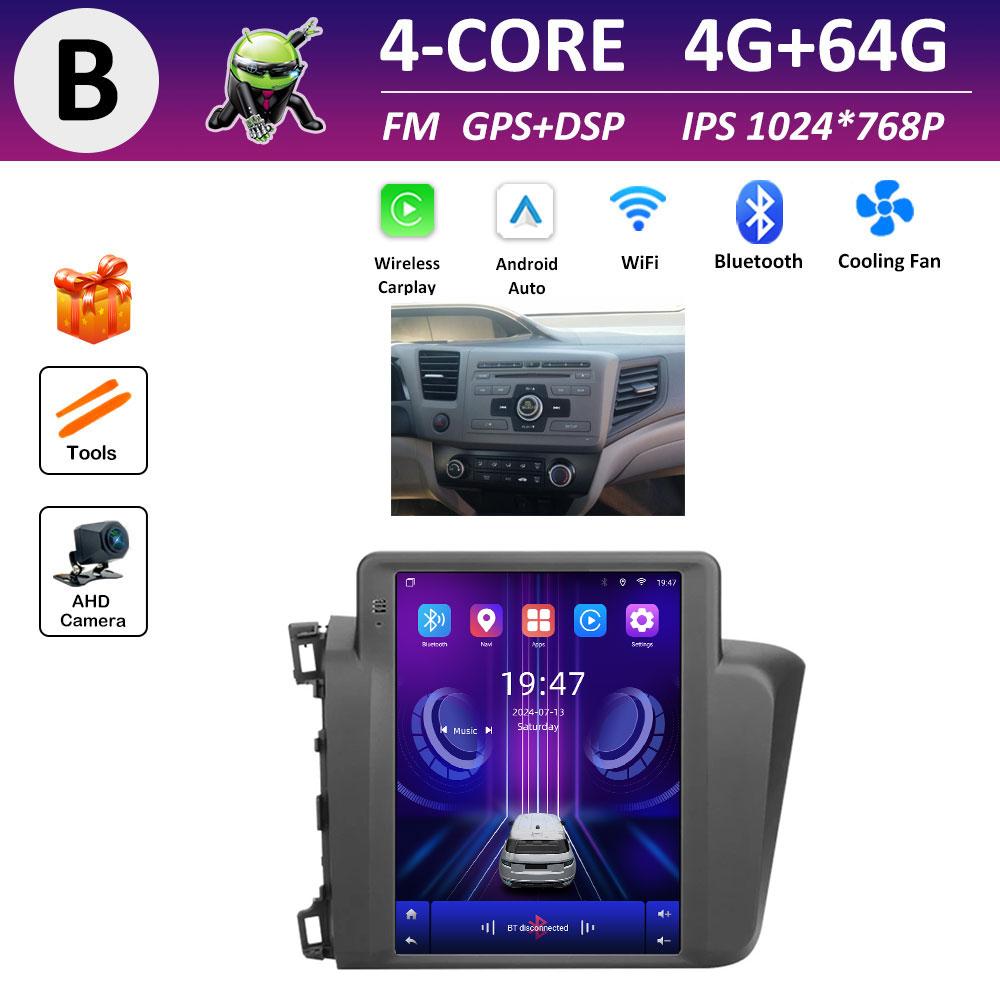 Cooling Fan Android OS Car Video for Honda Civic 2012 2013 2014 - 2015 Video Player DSP Stereo Bluetooth GPS Navigation No 2 Din