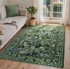 Green Retro American Living Room Floor Mat High Touch Flowers Balcony Dining Room Bedroom Bed Full Of Carpeted Home Decor