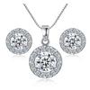 Versatile Set di Gioielli in Tre Pezzi: Collana e Orecchini Multicolor con Design a Goccia d'Acqua di Cristallo con Diamanti.