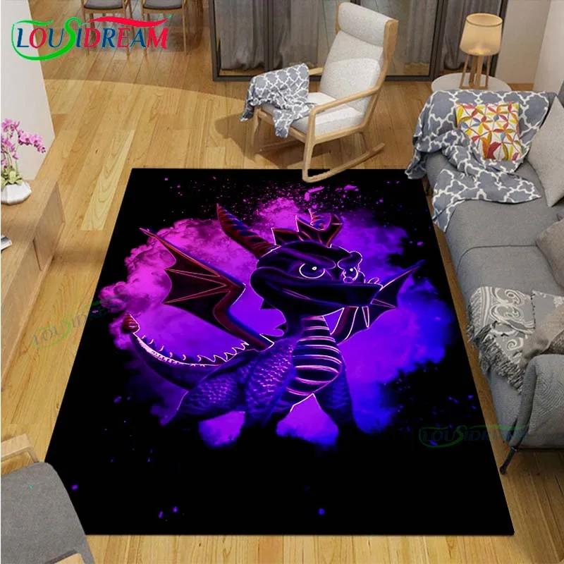 3D Klasické Hry S-Spyro Drak Tištěné Koberce Obývací Pokoj Protiskluzový Plošný Koberec Dětský Pokoj Rohožky Jóga Podložka Velký Koberec Dekor