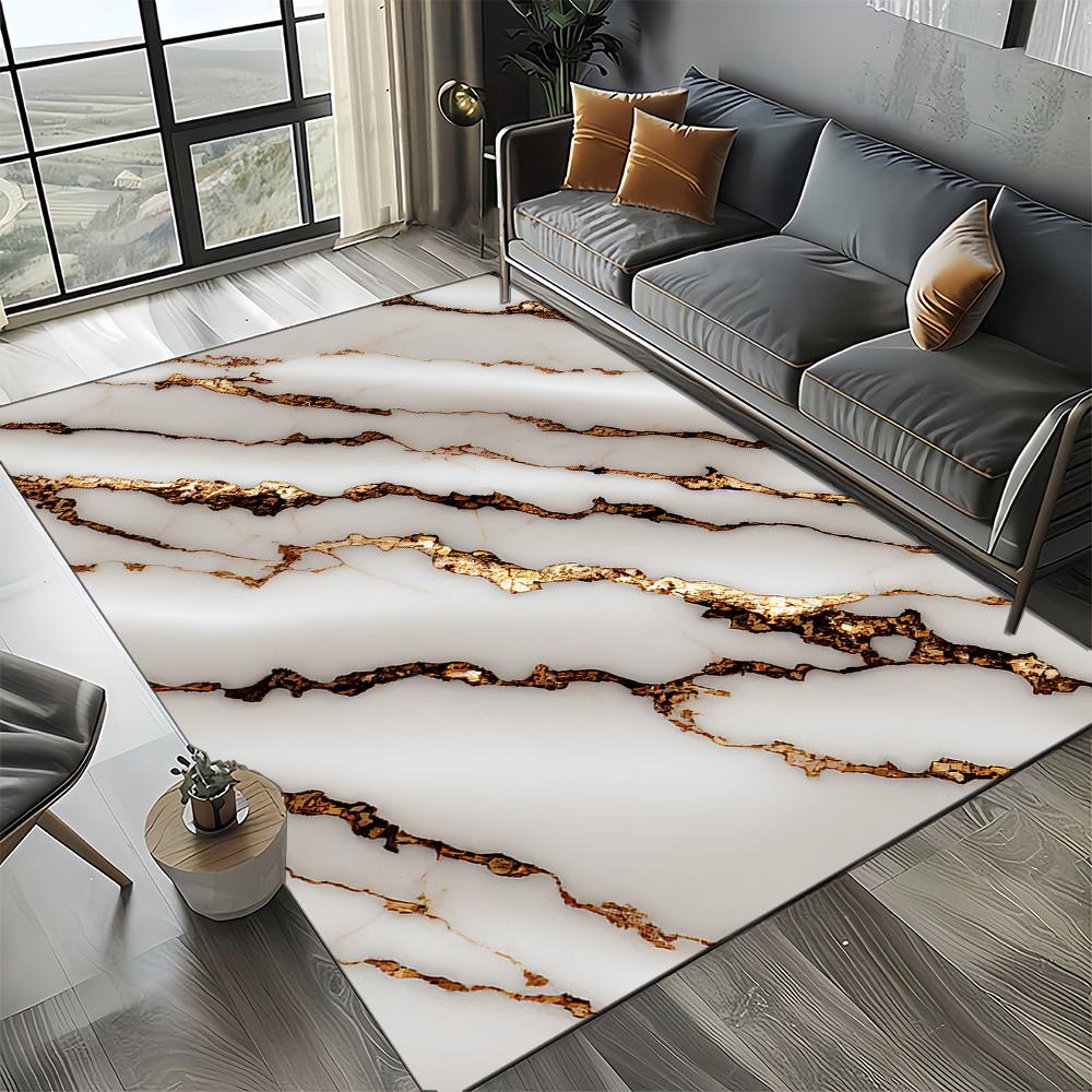 27 Styl Nowa Moda Marmur Czarny Biały Złoty Kamień Dywanik Dywan do Salonu Sypialni Dekoracja Domowa Sofa, Mata Podłogowa Antypoślizgowa