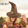 Festliches Halloween-Kostüm Vogelscheuchenhut, Neuartiger Hexenhut mit Stroh, Festival-Kleid Requisiten Zubehör für Cosplay-Party, Up-Requisite Kreative Party