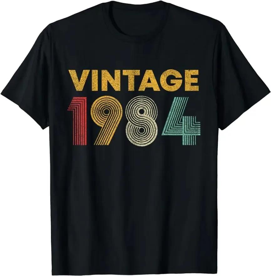 Graphic Birthday Gift Short Sleeved 40 Years Old Born In 1984 Shirt 40th Birthday Summer T-shirt Retro Vintage 1984 Tshirt Unisex T-Shirt