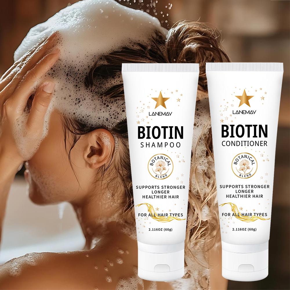Biotin Shampoo and Conditioner Set-Cleaning and conditioning duo for clean,nourished,and ultra-hydrated hair-Prevents Breaksge and Split Ends