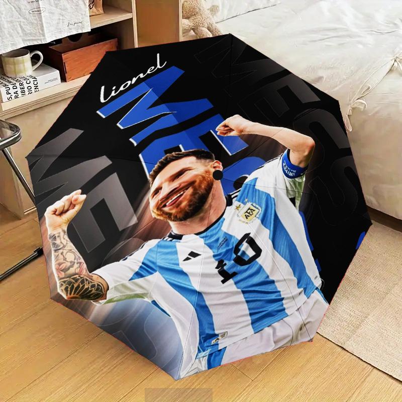 Golden Messi Glory Umbrella Folding umbrella, automatic umbrella 8-Frame for Travel, camping Use Gift for Halloween Christmas
