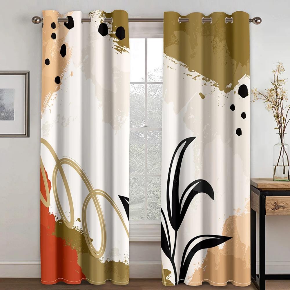 Abstract Art Anthestic Boho Morandi Window Curtains Blinds For Living Room Bedroom Bathroom Kicthen Office Door Home Decor2Pcs