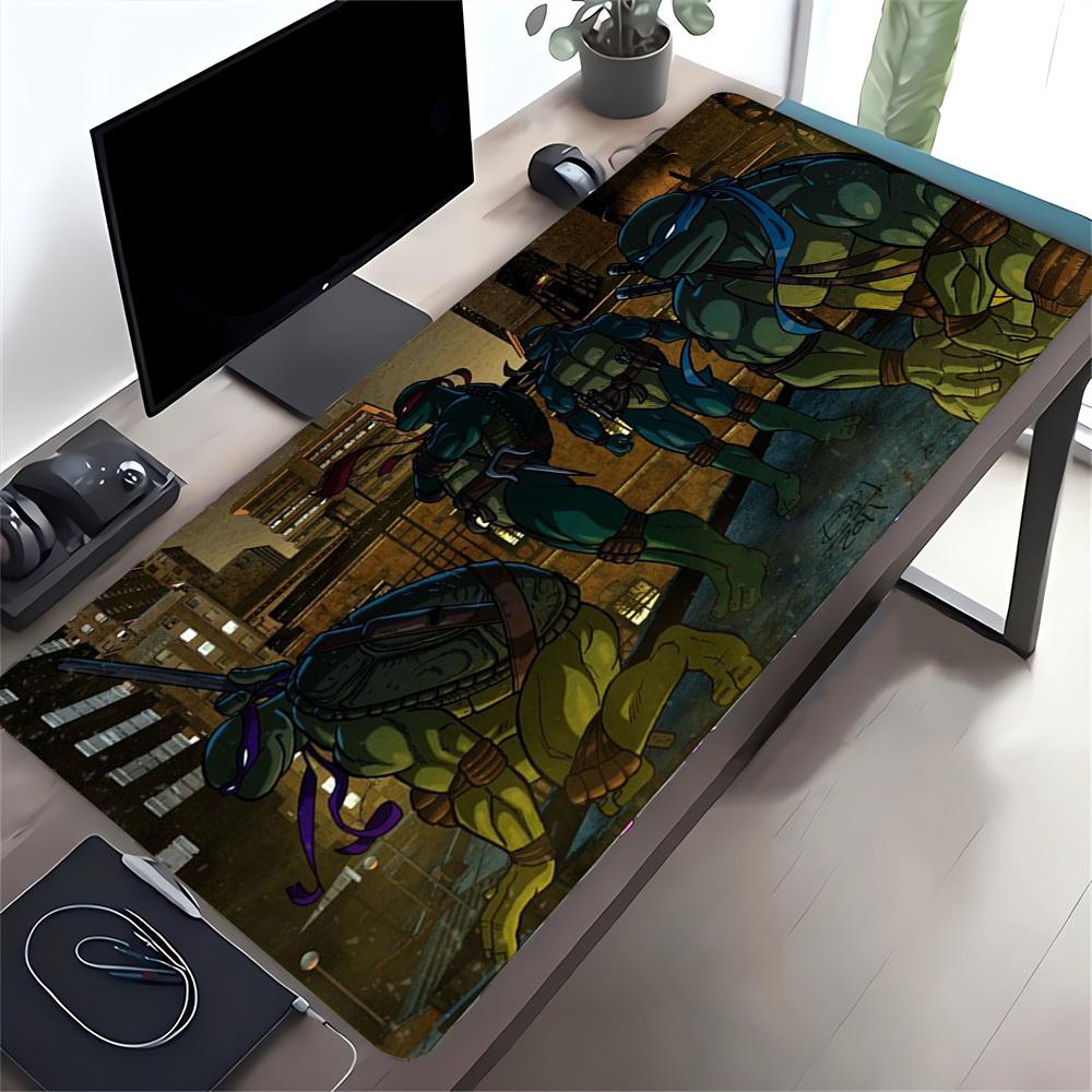 1pc Large Gaming Mouse Pad, UV Reactive Non-Slip Desk Mat, Washable PolyesterNinja, Turtles, ActionComputer Pad with Vibrant Game Machine Pr
