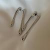 Metal Asymmetrical Fashionable Earrings Chic Geometric Design In Gold Silver And