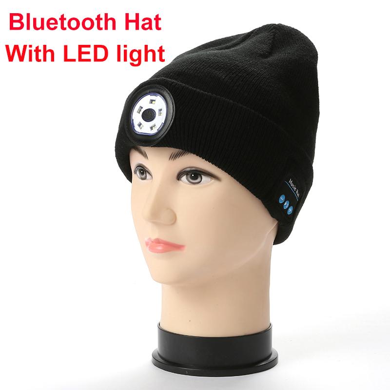 JYL TS Beanie Headphones Winter Users LED Light Wool