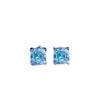 2025 Sea Blue Pagoda Simulated Diamond Stud Earrings in 925 Silver