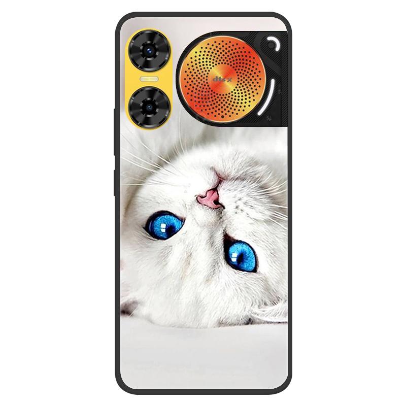 For ZTE Nubia Music 2 Case 2025 Soft Black Silicone Bumper Butterfly Painted Phone Cover for Nubia Music2 Cases Fundas Capa