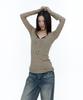 ROUGHNECK Crossline Slim Top Khaki Brown