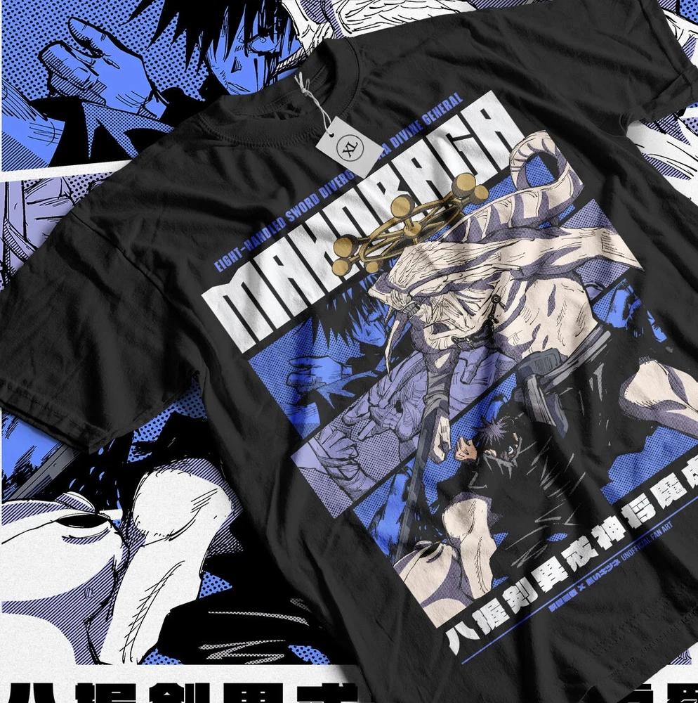 Anime Jujutsu Kaisen Mahoraga Megumi Fushiguro Summon Black Tshirt All Size S