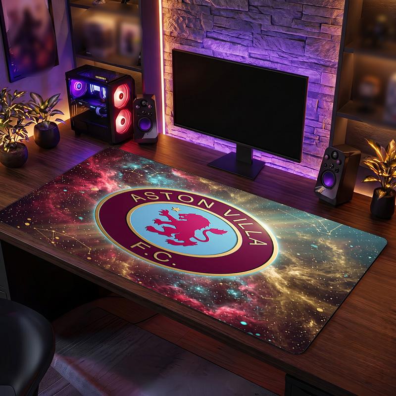 Tappetino per Mouse Grande Stampa Calcio Aston Villa, Tappetino Esteso Antiscivolo per Scrivania da Gioco per Ufficio Casa