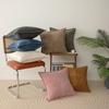 Corduroy Splicing Pillowcase Solid Color Tile Lattice Edge Pillowcase Edge Pillowcase Edge Living Room Sofa Waist Pillow Cushion Cover